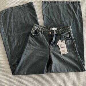 Zara Light Blue Denim Flared Leg